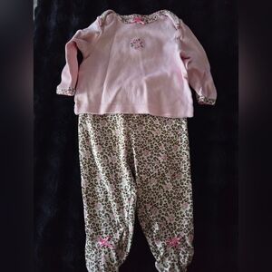 Little Me Pink and Leopard Pajama Set